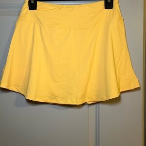 Yellow Mini Skater Skirt for Casual Resort Wear